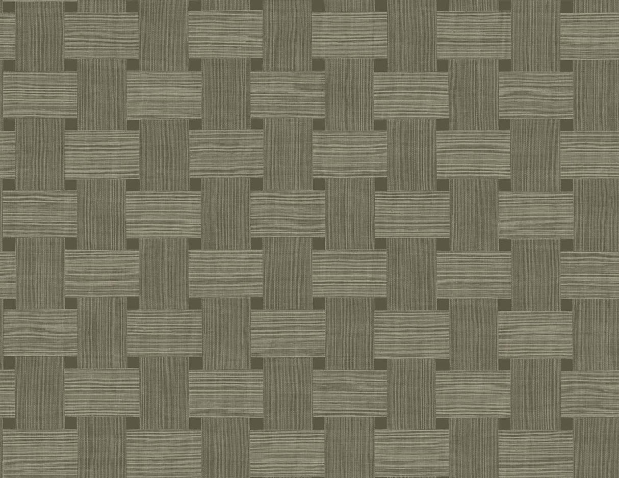 Seabrook Basketweave Raw Umber Wallpaper