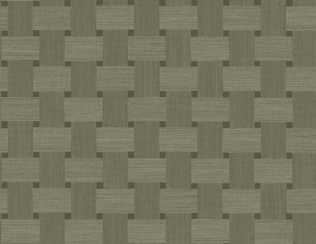 Seabrook Basketweave Brown Wallpaper