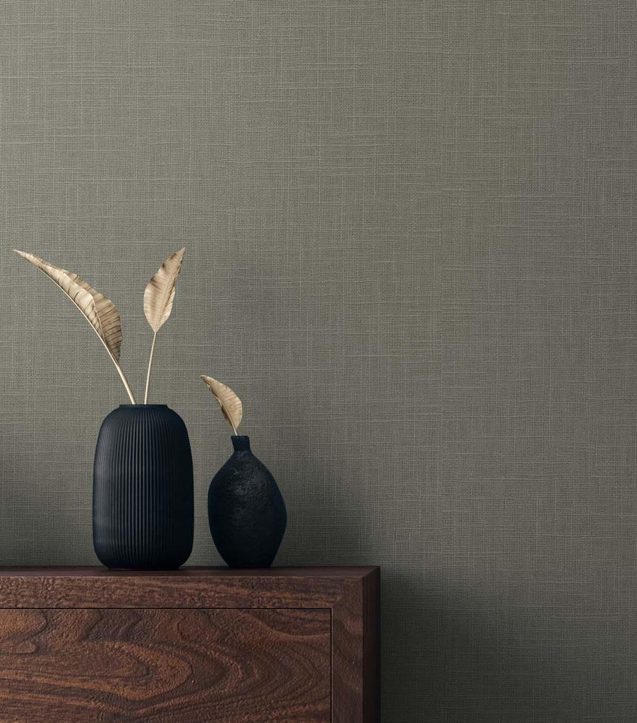 Seabrook Myrna Linen Grey Wallpaper