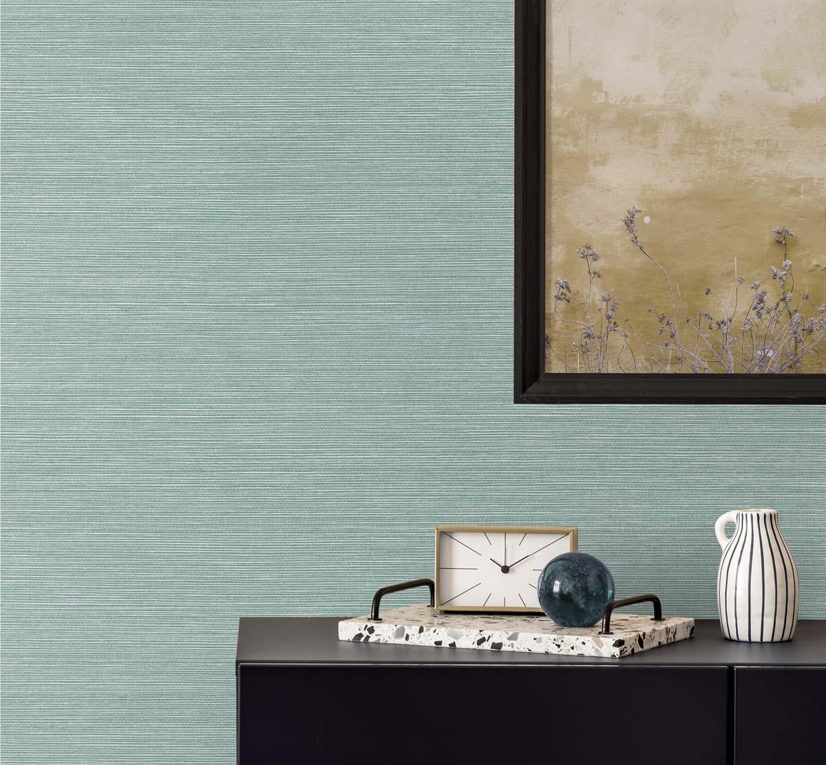 Seabrook Seawave Sisal Blue Wallpaper