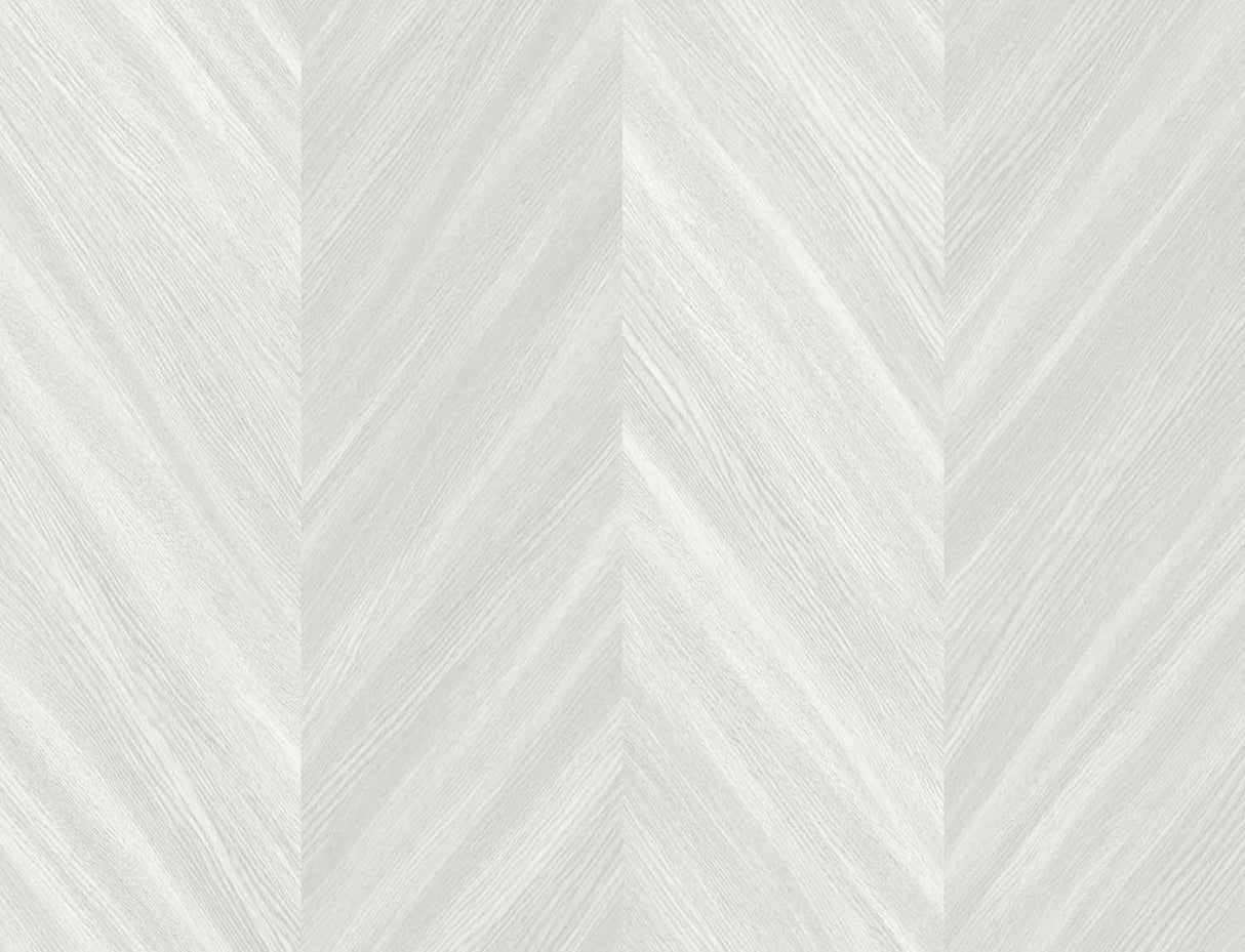 Seabrook Chevron Wood Off-White Wallpaper