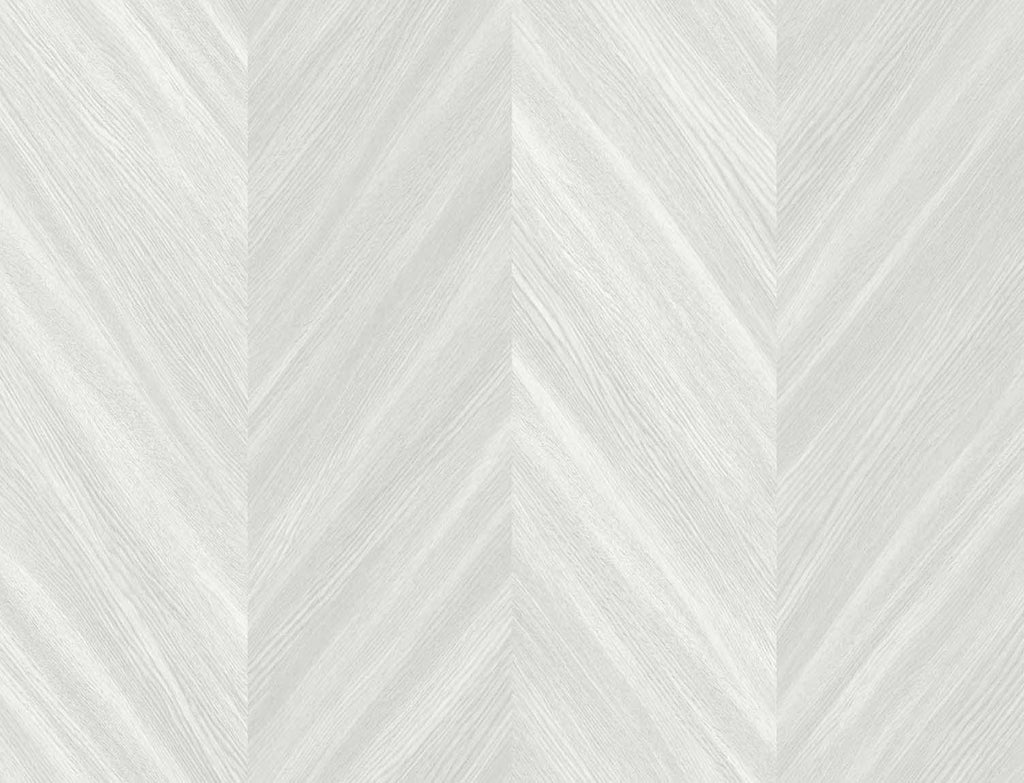 Seabrook Chevron Wood Off-White Wallpaper