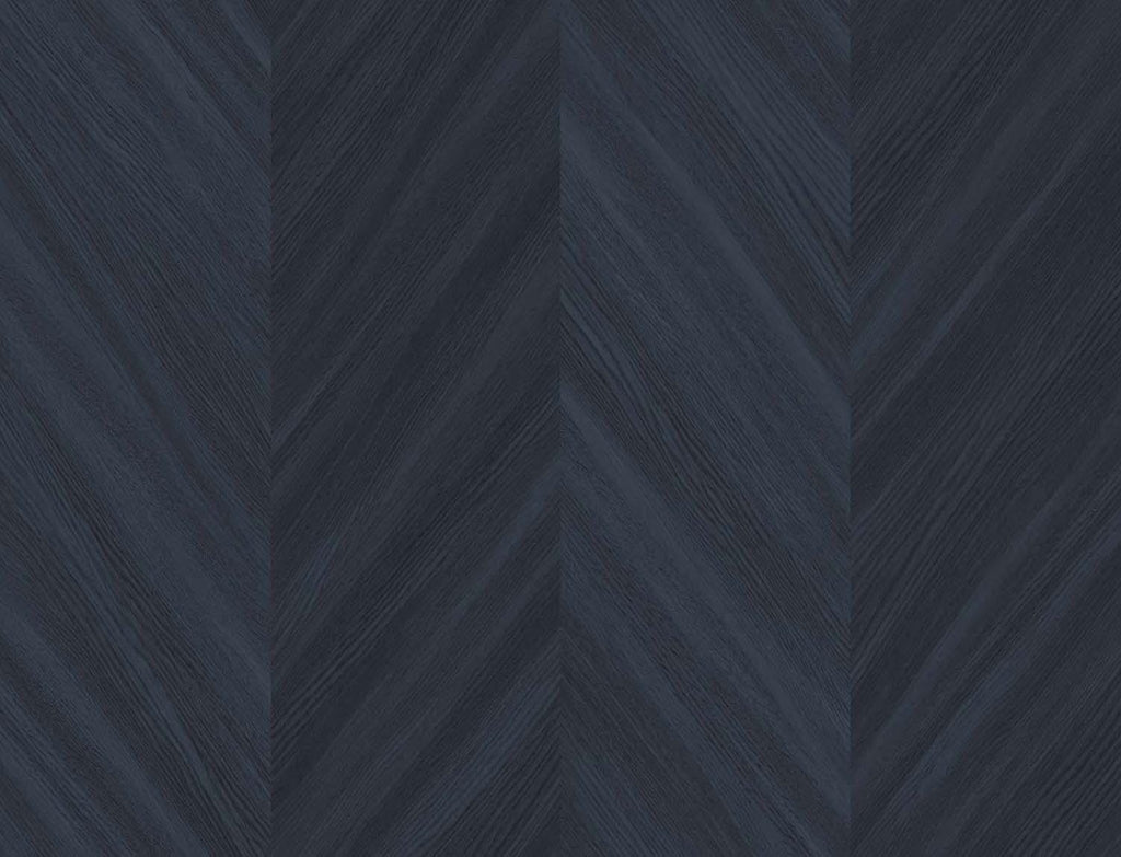 Seabrook Chevron Wood Blue Wallpaper