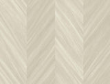 Seabrook Chevron Wood Off-White Wallpaper