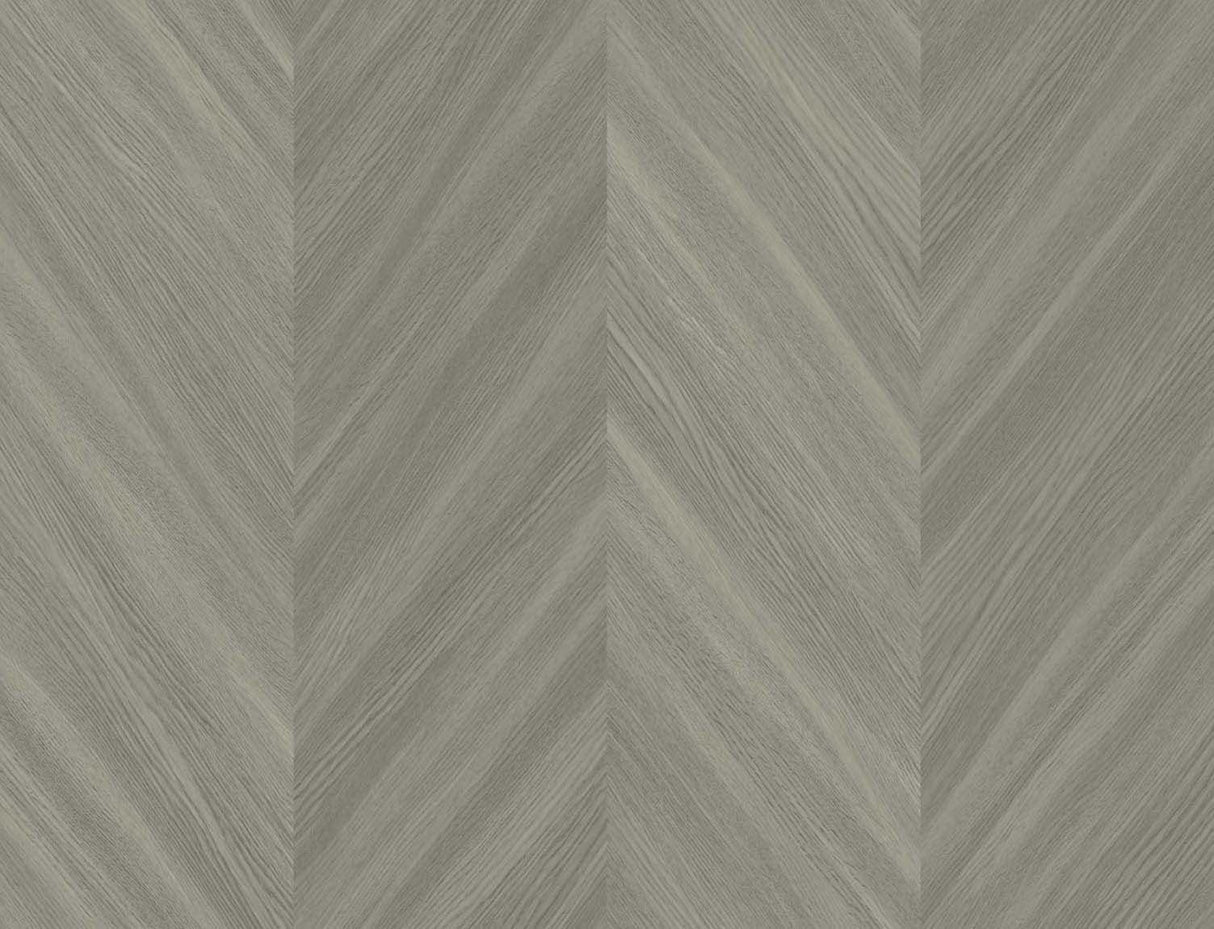 Seabrook Chevron Wood Brown Wallpaper