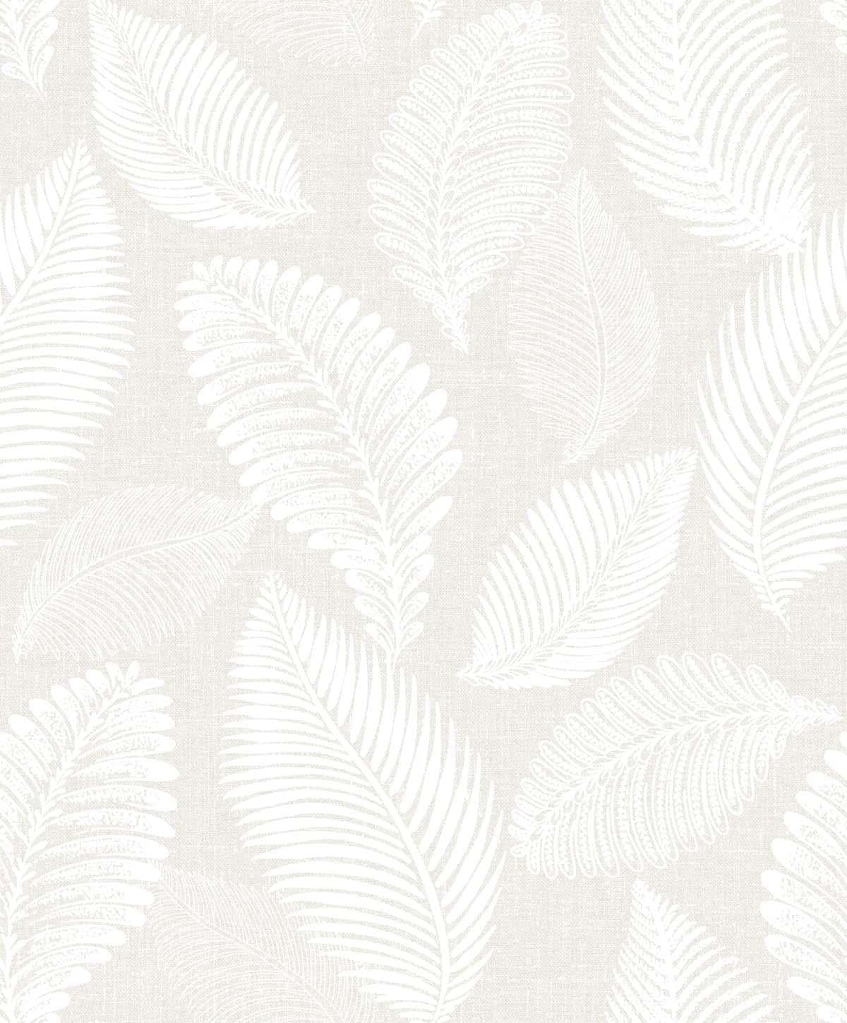 Seabrook Tossed Leaves Cool Linen Wallpaper