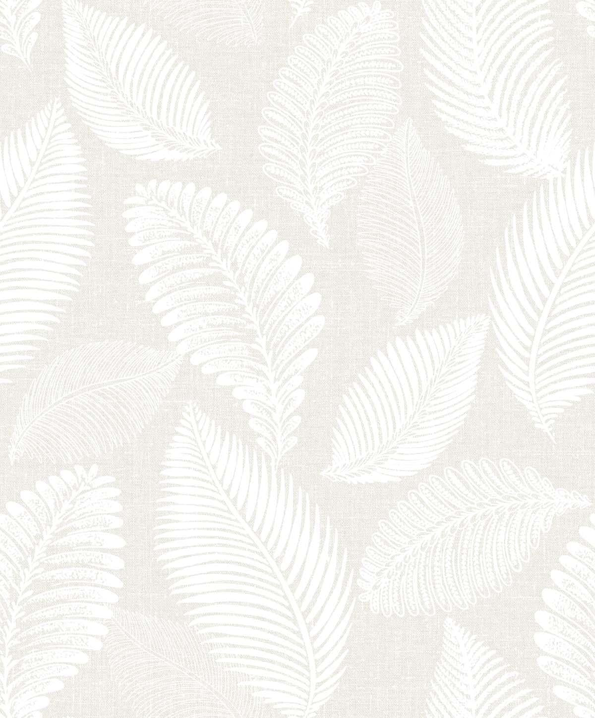 Seabrook Tossed Leaves Beige Wallpaper