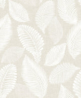 Seabrook Tossed Leaves Beige Wallpaper