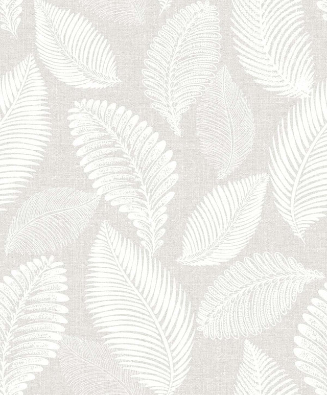 Seabrook Tossed Leaves Dove Greige Wallpaper