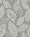 Seabrook Tossed Leaves Charcoal Linen Wallpaper
