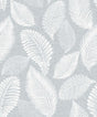 Seabrook Tossed Leaves Ice Wallpaper