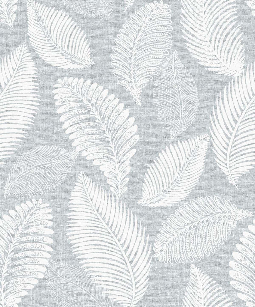 Seabrook Tossed Leaves Grey Wallpaper