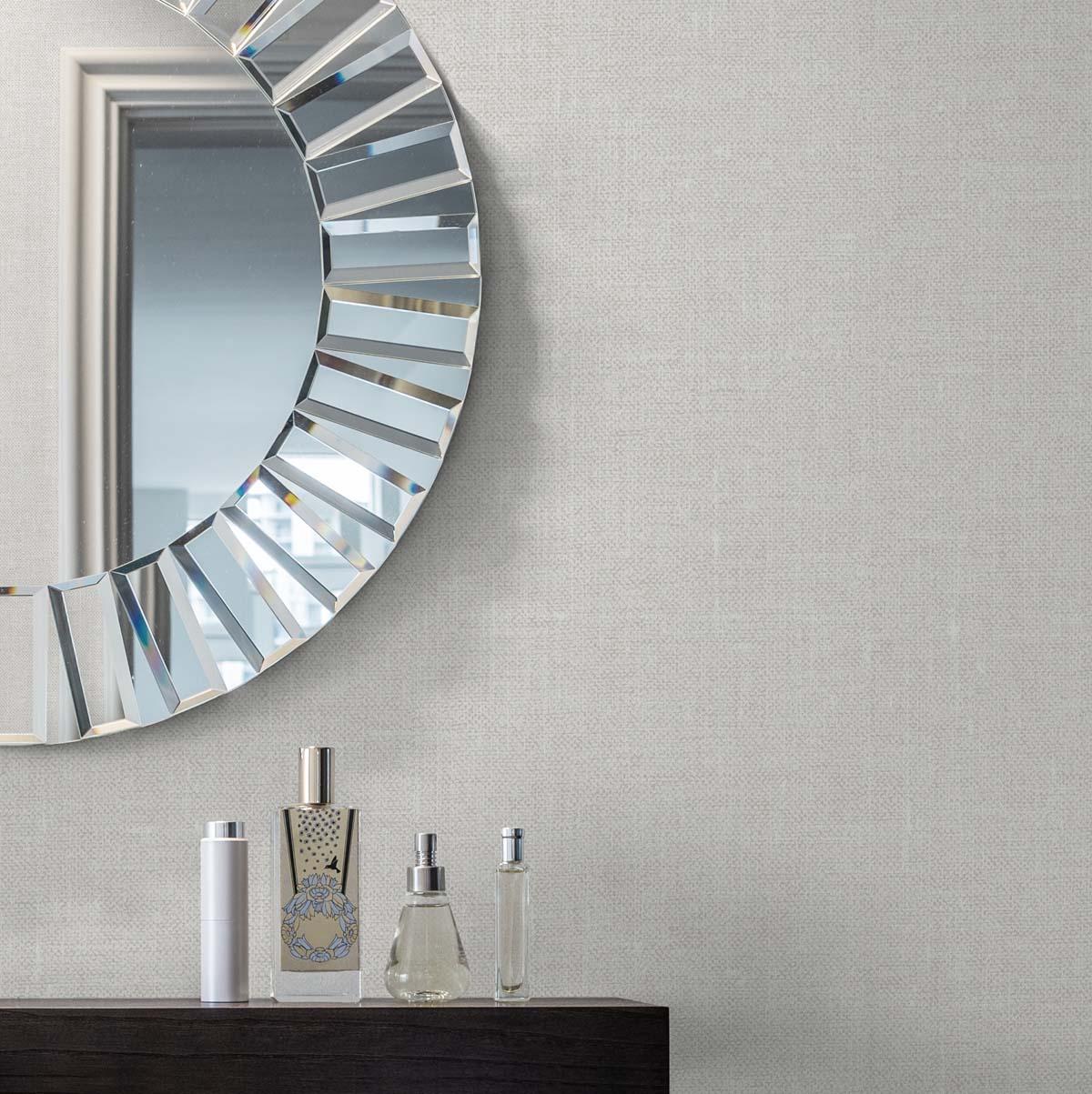 Seabrook Abington Faux Linen Off-White Wallpaper