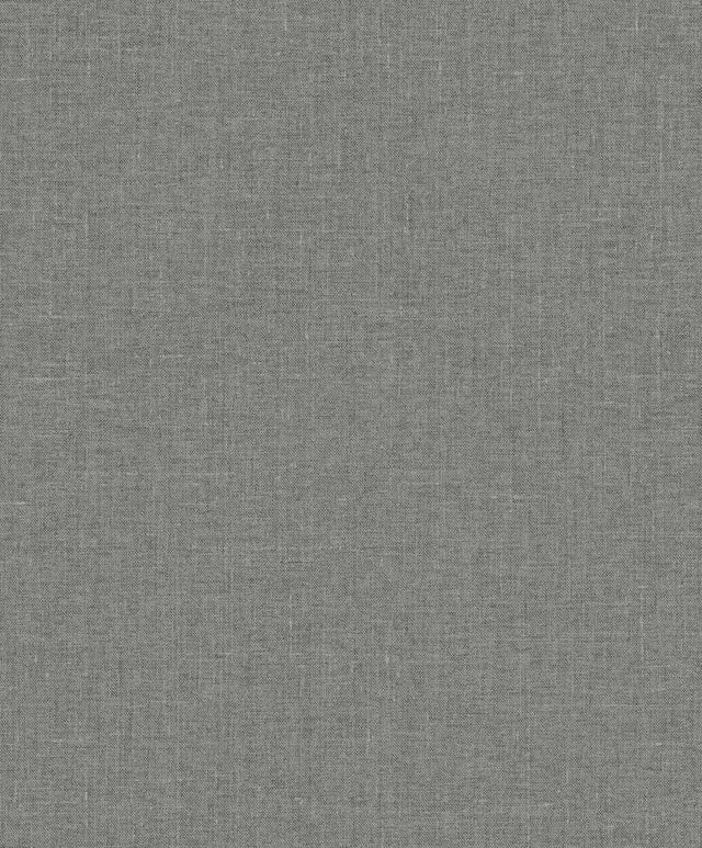 Seabrook Abington Faux Linen Sleek Charcoal Wallpaper