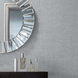 Seabrook Abington Faux Linen Grey Wallpaper