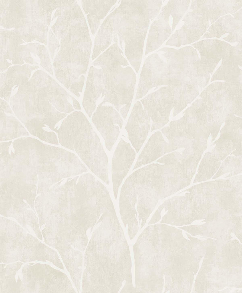 Seabrook Avena Branches Beige Wallpaper
