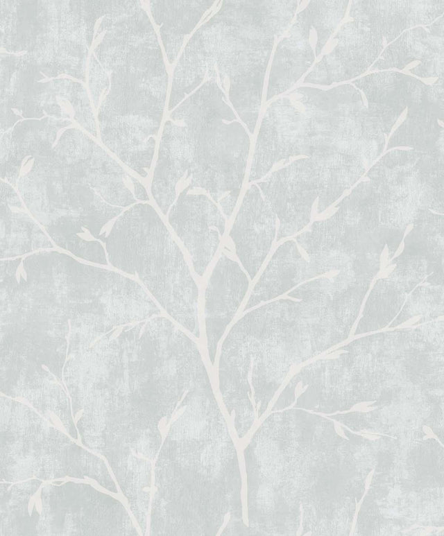 Seabrook Avena Branches Winter Grey Wallpaper