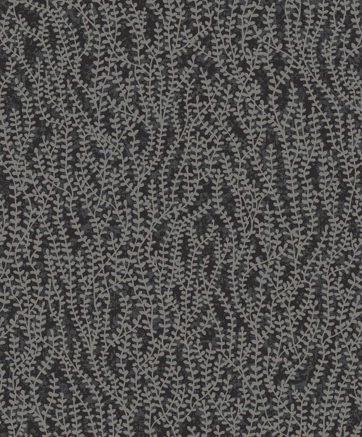 Seabrook Seaweed Beaded Branches Black Wallpaper