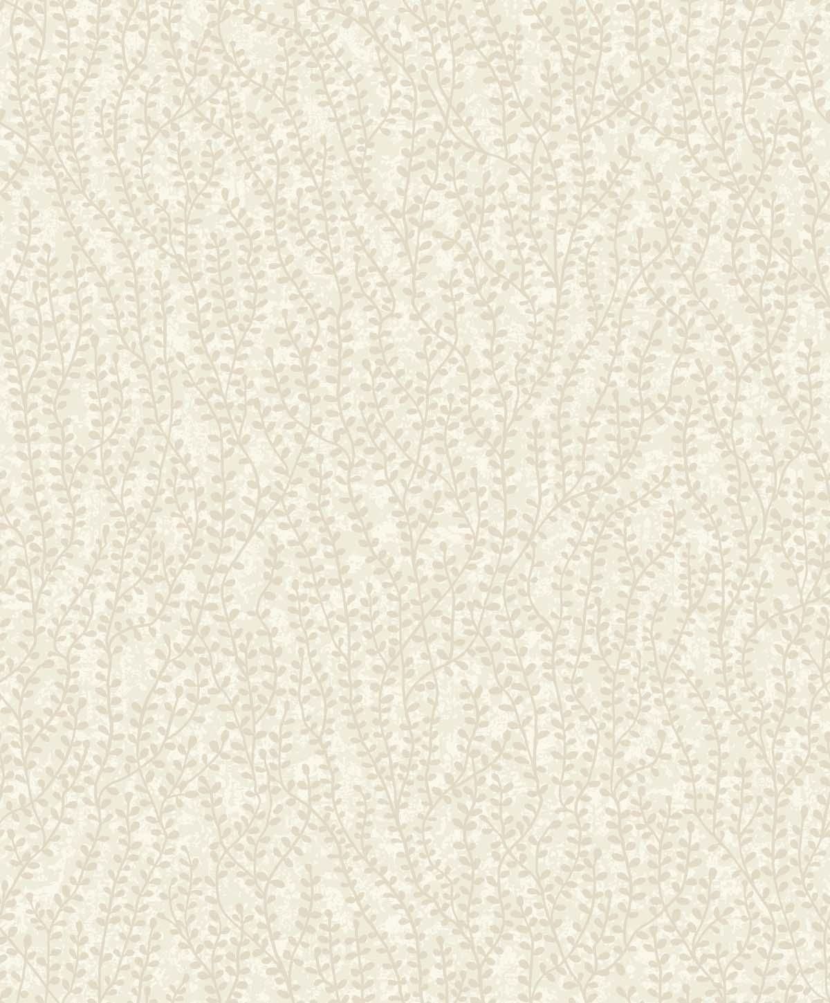 Seabrook Seaweed Beaded Branches Off White Satin Wallpaper