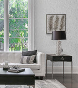 Seabrook Seaweed Beaded Branches Grey Wallpaper