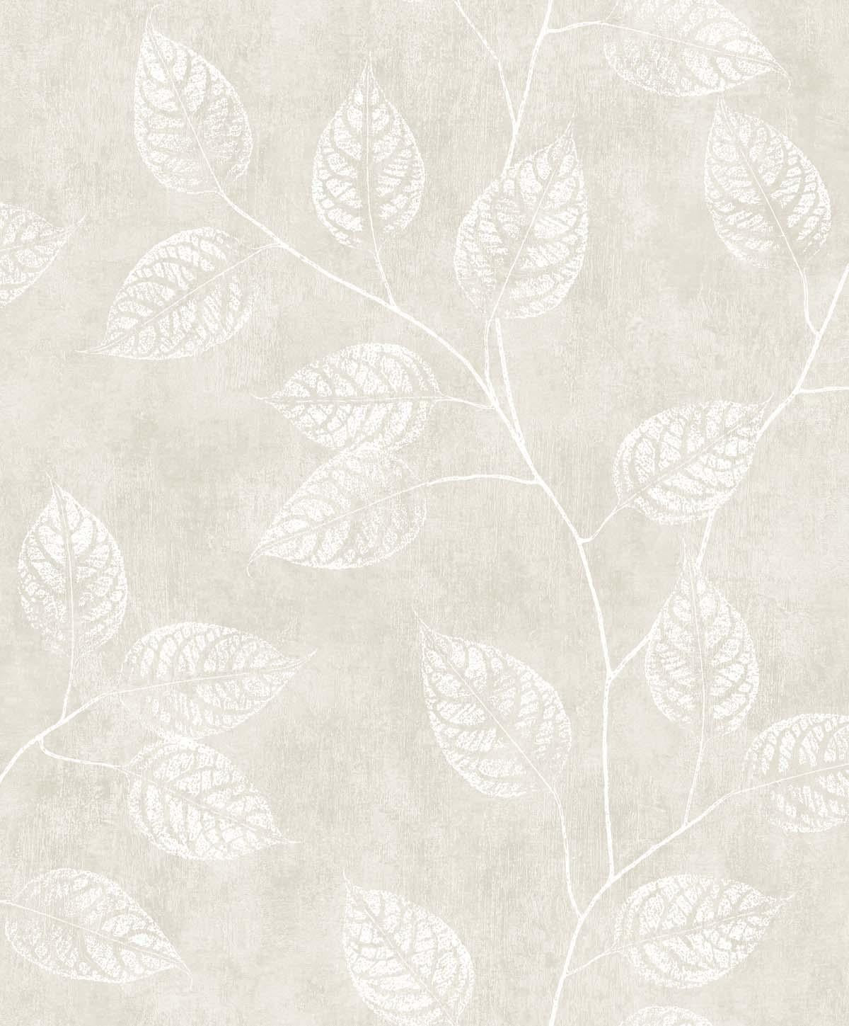Seabrook Branch Trail Silhouette Beige Wallpaper