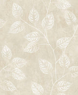 Seabrook Branch Trail Silhouette Beige Wallpaper