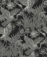 Seabrook Marsh Cranes Black Wallpaper