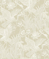 Seabrook Marsh Cranes Beige Wallpaper