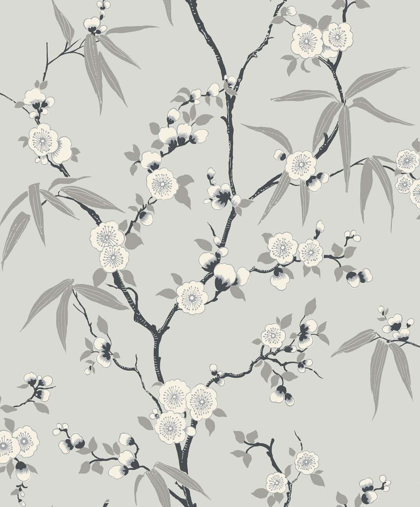 Seabrook Floral Blossom Trail Stormy Wallpaper