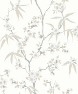 Seabrook Floral Blossom Trail Beige Wallpaper