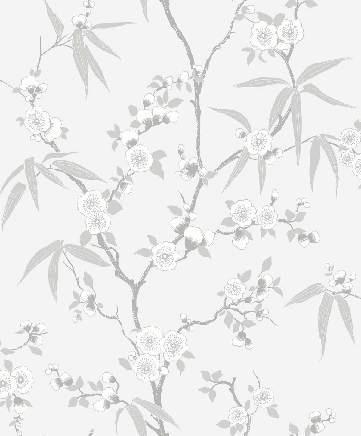 Seabrook Floral Blossom Trail Soft Grey Wallpaper