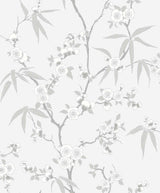 Seabrook Floral Blossom Trail Soft Grey Wallpaper