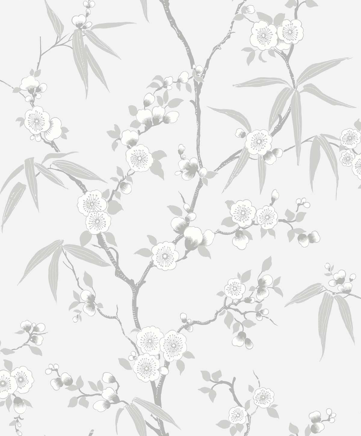 Seabrook Floral Blossom Trail Grey Wallpaper