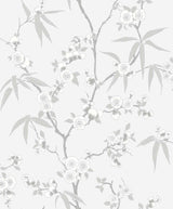 Seabrook Floral Blossom Trail Grey Wallpaper