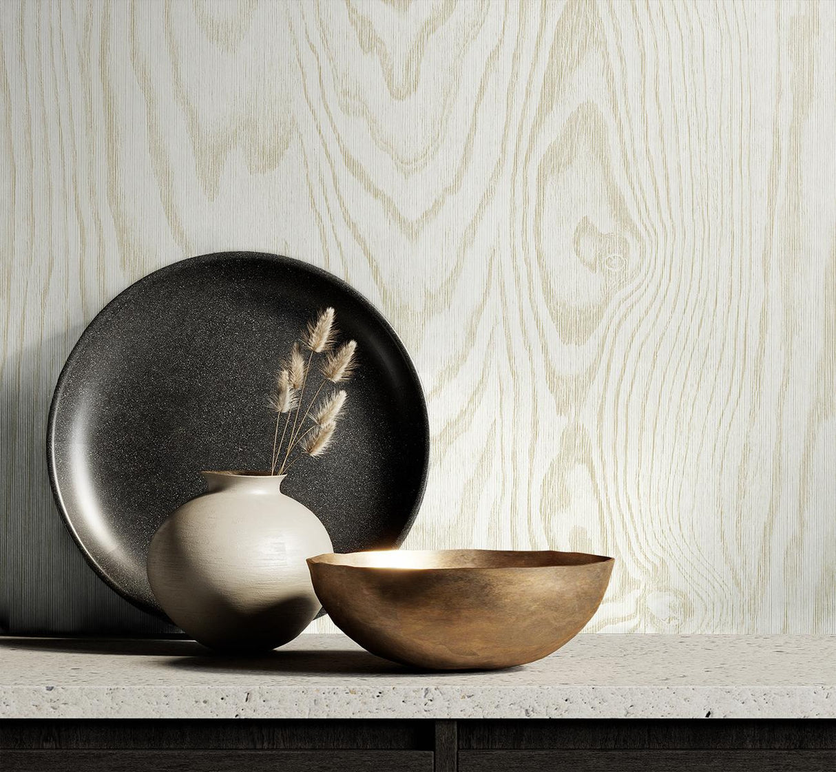 Seabrook Kyoto Faux Woodgrain Beige Wallpaper