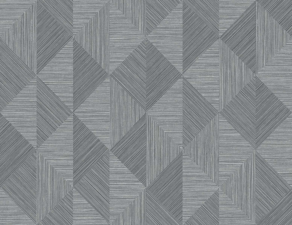 Seabrook Diamond Inlay Charcoal Grass Wallpaper