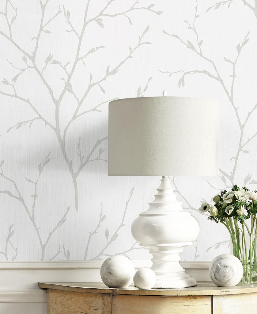 Seabrook Branching Out Off-White Wallpaper