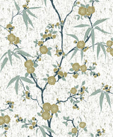 Seabrook Blossom Cork Off-White Wallpaper