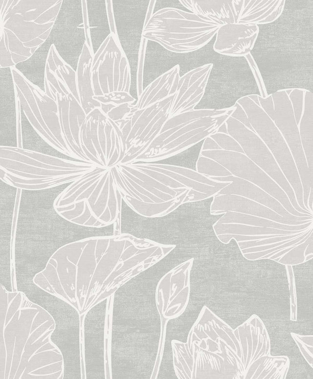Seabrook Water Lilies Shadow Wallpaper