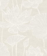 Seabrook Water Lilies Pearlescent Wallpaper