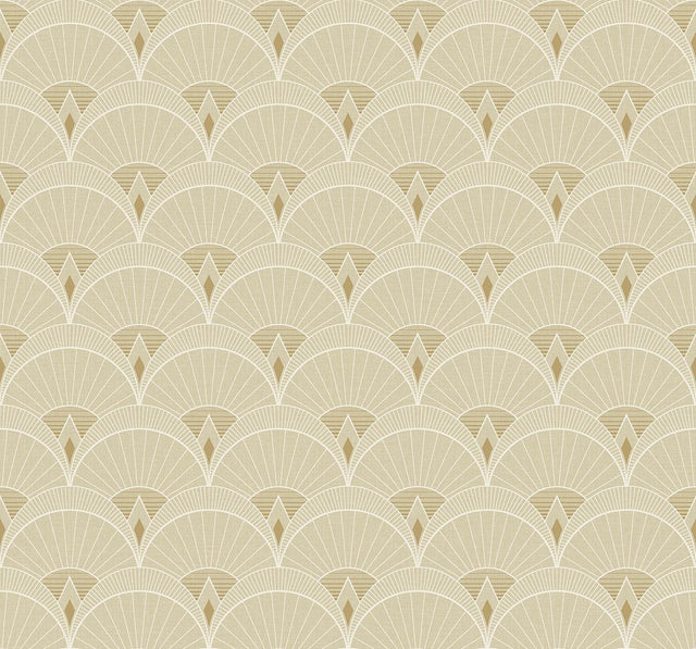 Seabrook Chrysler Arches Soft Beige Wallpaper