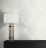 Seabrook Brooklyn Diamond Off-White Wallpaper