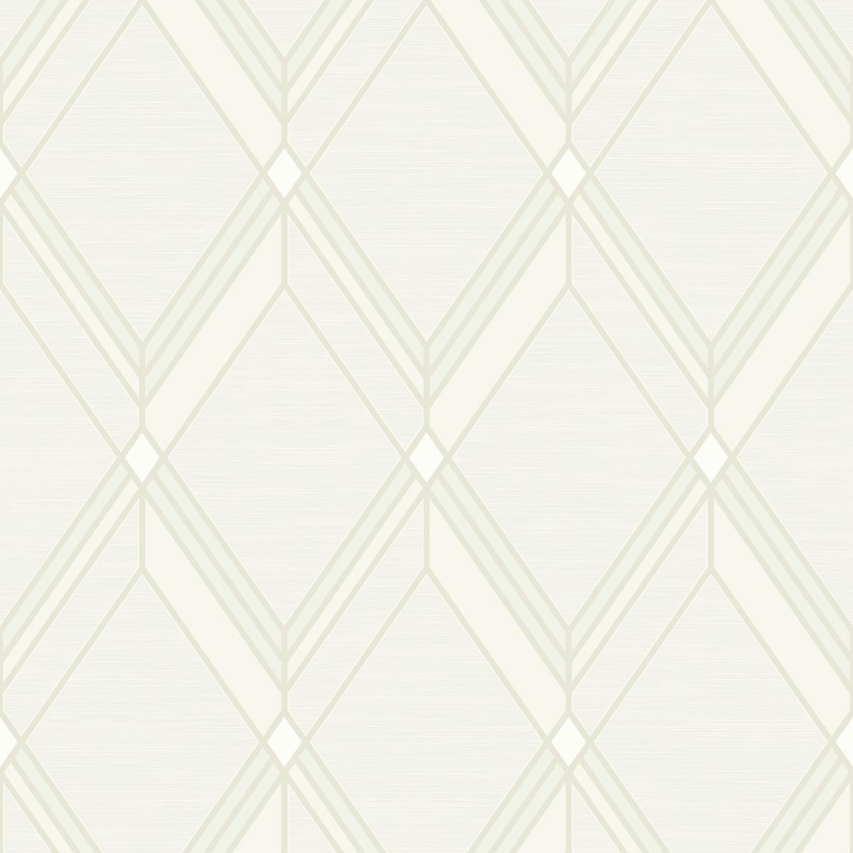 Seabrook Brooklyn Diamond Off-White Wallpaper