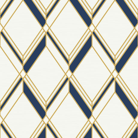 Seabrook Brooklyn Diamond Blue Wallpaper