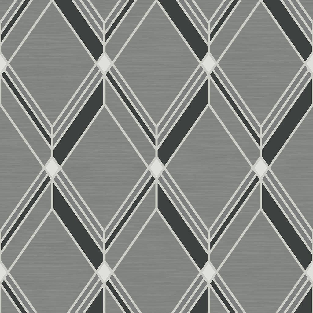 Seabrook Brooklyn Diamond Grey Wallpaper