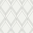 Seabrook Brooklyn Diamond Metallic Silver Wallpaper