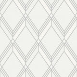 Seabrook Brooklyn Diamond Metallic Silver Wallpaper