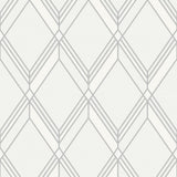 Seabrook Brooklyn Diamond Silver Wallpaper