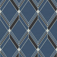Seabrook Brooklyn Diamond Blue Wallpaper