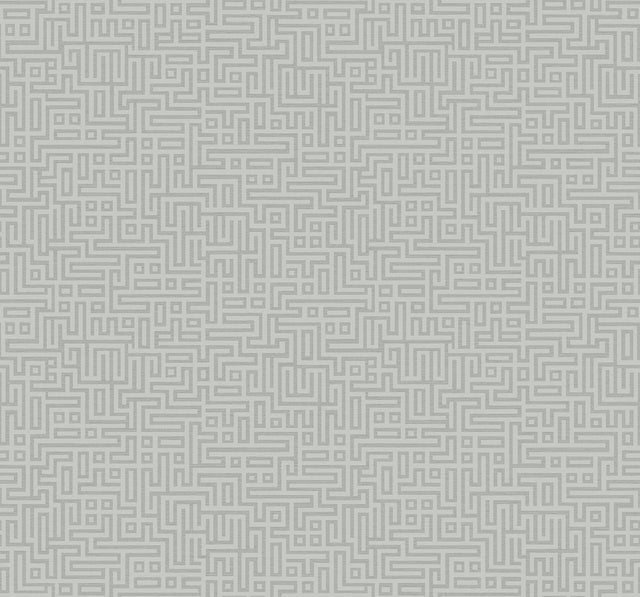 Seabrook Rockefellar Maze Slate Grey Wallpaper